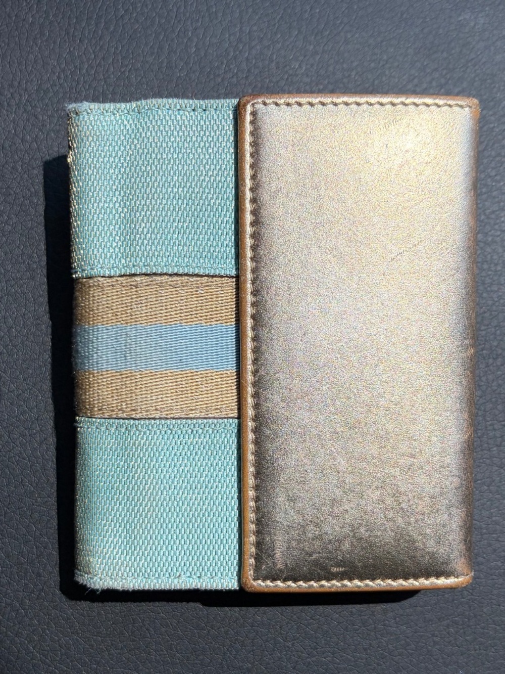 vintage Gucci Jackie Bifold Wallet, light blue/turquoise gold, piston hardware - Picture 2 of 7